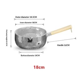 【S】Stainless Steel Soup Pot Snow Pot Flat Bottom Non-Stick Wok Solid Wood Handle With Hook Stew Pot Milk Pot Kitchen Cookware