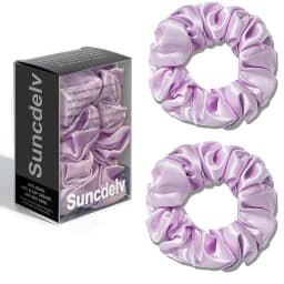 2PCS 100% Natural Silk Solid Color Hair Ties High Quality Hair Scrunchies Women Big Hairbands Hair Accessories 22Momme