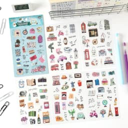 TIANZI 6 sheets Cute Magazine Scrapbooking Stickers Book DIY Junk Journal Material Decoration Album Diary Stationery supplies