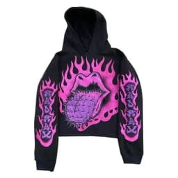 Retro hooded sweatshirt skull print flame Y2K retro hooded pullover jacket street style goth casual fashion men's Harajuku top