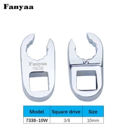 Fanyaa Hand Tool Individual 3/8 Inch Sqaure Drive Flare Nut Plum Hole Clamp Tool Wrench Head 10-19mm Replacement Part Head