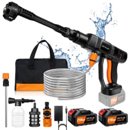 Cordless Pressure Washer Max 45 Bar/652PSI ,6-in-1 Nozzle ,Rechargeable Battery , for Car Home Garden Wash, 5M Long Hose