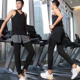 Men's Sport Pants 2 in1 Training Athletic Tracksuits Sportswear Workout Male Jogging Trousers Gym Fitness Running Pants Men
