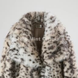 Neo Mint Vintage Classic Leopard Big Fur Collar Jacket Women Winter Brand Fashion Furry Faux Fox Fur Coats Chic Girls Streetwear