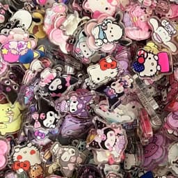 2cm cartoon anime cat and dog acrylic patch transparent handmade DIY keychain pendant PP clip accessory material wholesale