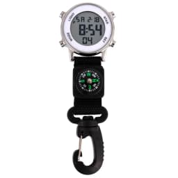 Digital Clip Watch Waterproof And Shockproof Keychain Carabiner Watch Pocket Clip-on Quartz Watch Glow In The Dark With Alarm