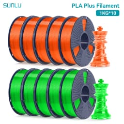 SUNLU 10 Roll PLA Plus/Clear Filament 1.75 Mm +/- 0.02 Mm 1 Kg Spool (2.2 Lbs) Neatly Arranged No Knot Filament Fit Most FDM Pri