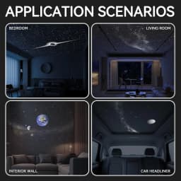 2 in 1 Galaxy Projector Night Light HD Starry Sky Projector Lamp USB Mini Star Lights Car Home Atmosphere Decor with Multi Films