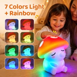 Mushroom Night Light Tap Control Color Changing Silicone Bedside Lamp Rechargeable Cute Nursery Lamp For Birthday Gifts