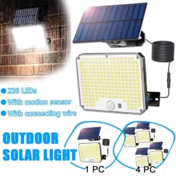 Split Solar Flood Lights Outdoor Waterproof, 226LED Motion Activated Solar Wall Lamp for Patio, Garage, Backyard, Garden