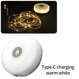 10m LED Reel String Lights Outdoor USB Rechargeable Camping Lamp Solar Fairy Christmas Lights Garden Room Decorative Tent Light