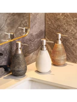 Creative Retro Style Ceramic Push-Type Soap Dispenser With Pump, Hand Soap Bottle, Suitable For Bathrooms Kitchens And Toilets