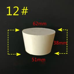 000#-20# Laboratory Rubber Plug Bungs Flask Tapered Tube Solid White Alkali-resisting Lab Push-In Sealing Plug