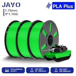JAYO 3*1.1KG PLA + Filament 1.75MM PLA Plus 3D Printer Filament 1.1KG/roll For FDM Neatly Wound Coloful 3D Printing Material for 3D Printer & Pen