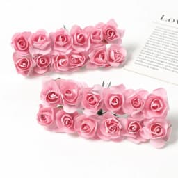 Mini Artificial Rose Bouquet Paper Fake Flowers for Home Decor Wedding Decoration Christmas New Year 2023 Ornaments Accessories