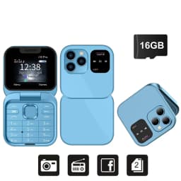 SERVO I16 PRO Foldable Mini Mobile Phone 2G Dual SIM Card Speed Dial Magic Voice 1.77'' Screen 3.5mm Jack Flip Cellphone Type-C