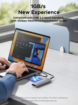 ORICO M.2 NVMe SATA SSD Enclosure Tool-Free USB External 10Gbps M.2 NVMe To USB Adapter Support UASP for PCIe NVMe and SATA SSD