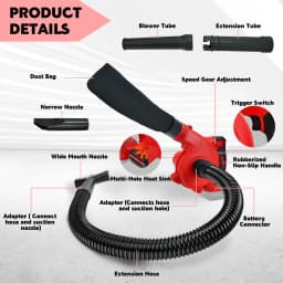 Brushless Leaf Blower for Milwaukee 18V Battery Cordless Jobsite Air Blower 6-Speed Up to 180MPH Vacuum Cleaner (No Battery)