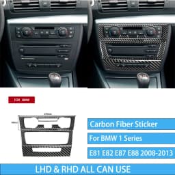 For BMW E81 E82 E87 E88 1 Series Interior Accessories 2008-2013 Gear Shift Knob Dashboard AC Outlet Carbon Fiber Cover Stickers