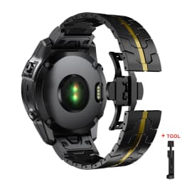 26 22mm QuickFit Metal Strap For Garmin watch Fenix 5/5X/5XPlus/6/6X/6XPro/7x Titanium Color Stainless Steel Band Forerunner 945