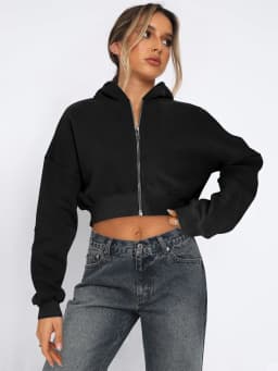 2025 Fall Winter New Arrival Women's Long-Sleeve Hoodie Zip-Up Cardigan Hooded Casual Jacket for Women Y2k Clothing Tops