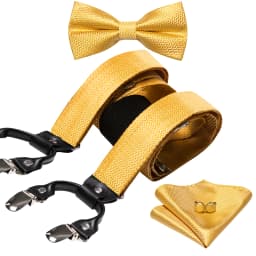 Burgundy Black White  Mens Suspender Adjustable 6 Clips Jacquard Braces Bowtie Hanky Cufflinks Set Silver Gold