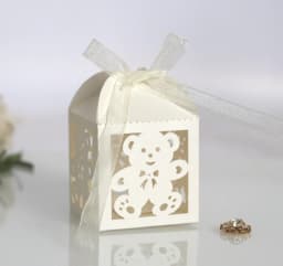 10pcs Blue Gift Box for Children's Day Birthday Wedding Party Candy Boxes Packaging Laser Hollow Cute Bear Chocolate Wrapping