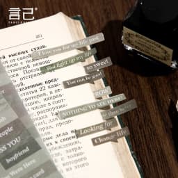 JIANWU 3 Sheets INS Retro English Text Sticker DIY Journal Scrapbooking Collage Literature Art Decoration Stationery Stickers