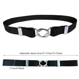 Adjustable Elastic Stretch Belt Invisible Belt for Women Girls Jeans Pants Dress,2.5cm Wide Metal Ring Buckle,No Hassle,No Bugle