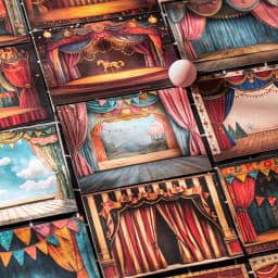 Mr. Paper Carnival Party Stickers 15pcs - Circus Diorama Card Decals, Creative Journal Collage, Themed Diary Decor DIY Scrapbook