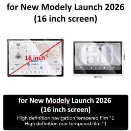 TESY Tempered Glass Film Protector for New Tesla Model YL Y Juniper Launch Model 3 Highland Front Rear Screen Protective