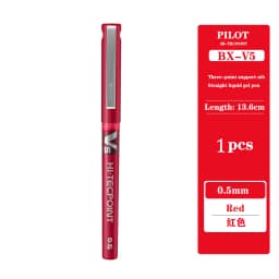 1pcs Japan Pilot V5 Gel Pen Straight Liquid Roller Pen BX-V5 Large Capacity Quick-drying Ink 0.5mm Needle Tip School Stationary