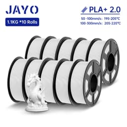 JAYO 3D Filament PLA + 2.0 10 Rolls Upgrade PLA plus 3D Printer Filament Neatly 3D Printing Material For FDM Multicolor