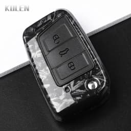 3 4 Buttons Carbon Fiber Car Key Case Cover For VW Volkswagen Golf 7 Tiguan MK2 For SEAT Ateca Leon FR 2 Ibiza For Skoda Octavia