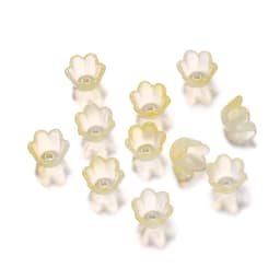 50Pcs Gradient Flower Acrylic Beads Bellflower Spacer Beads Caps for DIY Charms Bracelets Jewelry Making Findings Accessories