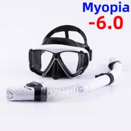 Optical Myopia Snorkel Set Diving Mask Nearsighted Swimming Goggles Short Sighted Panoramic Wide View Adults Youth -1.0To-6.0