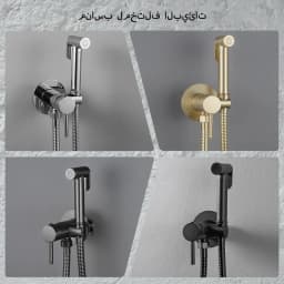 Solid Brass Brushed Rose Gold Bidet Sprayer Faucet Wall Mount Bathroom Mixer with Hose Hand-held Hot Cold Water