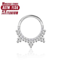 G23 Titanium Flower Nose Rings Hoop Zircon Piercing Diaphragm Tragus Cartilage Ear Perforated Clicker Ladies Lip Body Jewelry