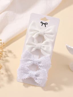 4Pcs/Set Solid Color Lace Hair Clips for Girls Handmade Velvet Bowknot Baby Hairpins Headwear Hair Accessories Wholesale