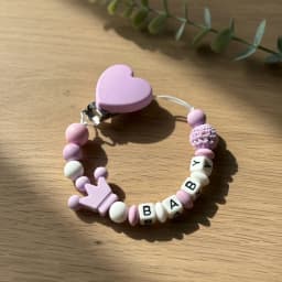 Personalized Baby Pacifier Clip Custom Name Silicone Crown Beads Heart Wooden Holder Handmade Teether Chain BPA Free Gift