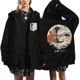 Anime Attack on Titan Final Season Zip Up Hoodie Shingeki No Kyojin Y2k Zippper Jackets Sweatshirts Eren Yeager Mange Streetwear