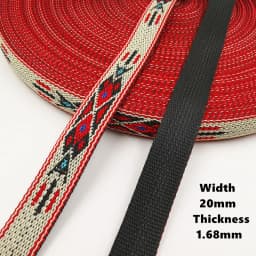 3Yards 10-20MM Retro Jacquard Substantial Thick Webbing Bag Belt Straps Ribbon for DIY Horse Or Big Pet Collar Clothing Sewing