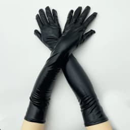48cm Women Patent Leather Solid Gloves Stage Performance Halloween Cosplay Nightclub Pole Dance Fashion Street Concert