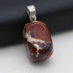 Natural Semi-precious Stone Pendant Irregular Cherry Blossom Agate for DIY Jewelry Making Necklace Size15x20-18x25