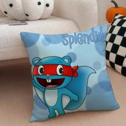 H-Happy Tree F-Friends N-Nutty Pillow Case Anti-dustmite Pillowcase Invisible Zipper Silky Short Plush Sofa Cushion Cover