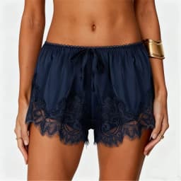 Solid Lace Trim Shorts Womens Summer Y2k Coquette Clothing French Knickers Slip Satin Bottoms Casual Loungewear Pj Shorts