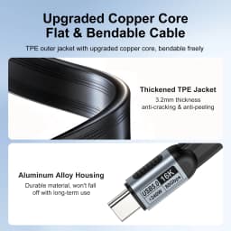 PD240W USB 5.0 Type C to Type C Cable 80Gbps ThunderBolt 5 USB-C Data Cord 16K@60Hz USB C Cable for iPhone 17 Pro Max MacBook