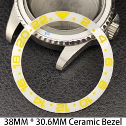 Sloping 38mm * 30.6mm Ceramic/Aluminum Bezel GMT and Diving Watch Insert Fits for 40mm Men's Watch Case Bezel Replacement Insert