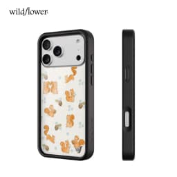 Wildflower Ins Squirrel Friend Floral Phone Case for iPhone 18 17 16 15 14 13 12 Pro Max Plus WF Cartoon Animal Shockproof Cover