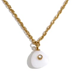 Yhpup New Arrivals Natural Stone Rectangle Triangle Necklace Pendant Exclusive